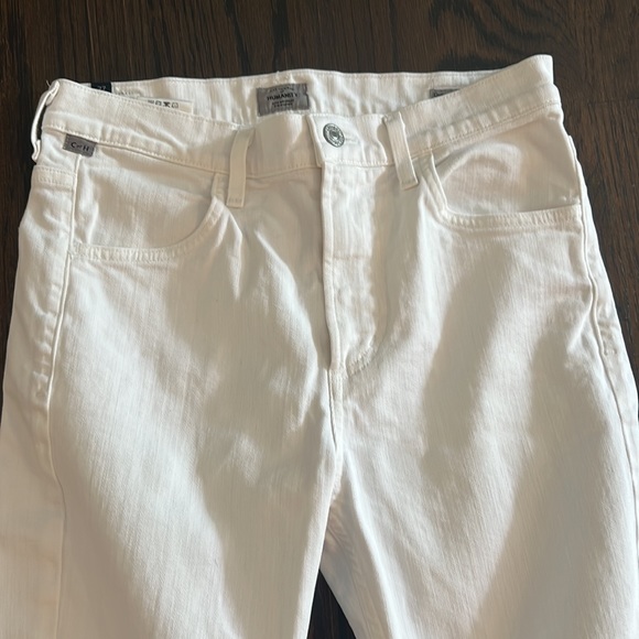 Citizens of Humanity white jeans Drew Fray high rise crop flare sz 27 - Picture 4 of 11